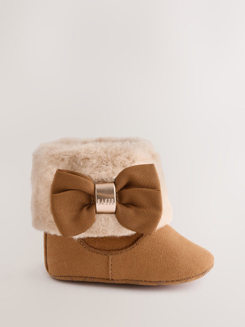 Baker by Ted Baker Baby Girls Faux Fur Trim Padders Boots image 1