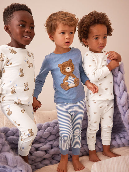 Light Blue Bear 3 Pack Snuggle Pyjamas (9mths-6yrs)