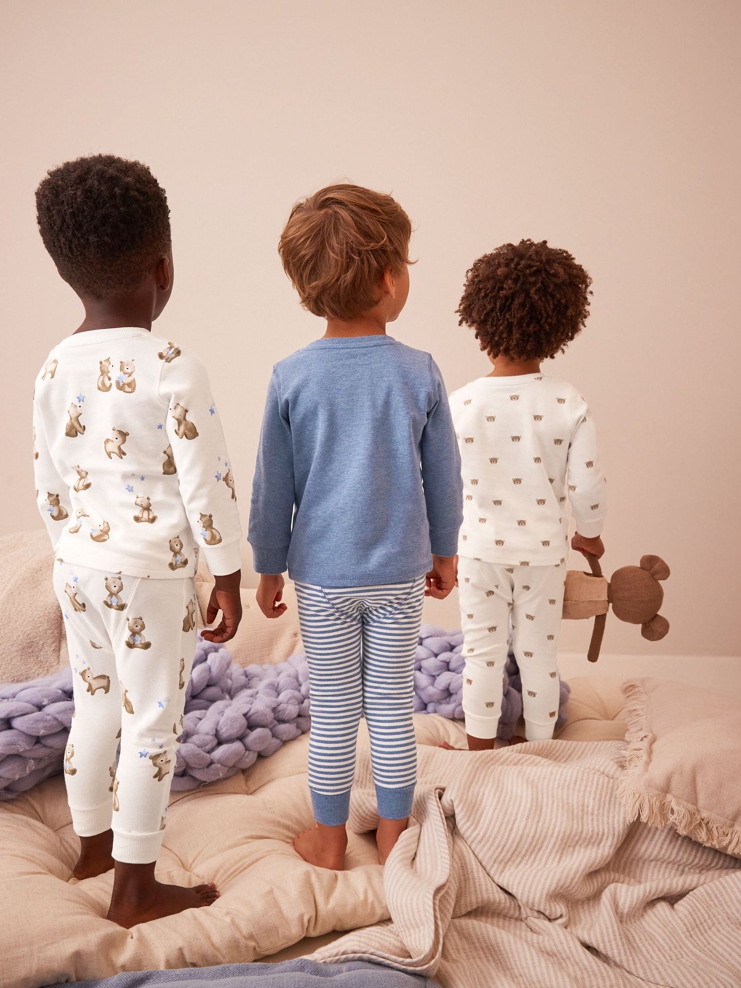 Light Blue Bear 3 Pack Snuggle Pyjamas (9mths-6yrs)