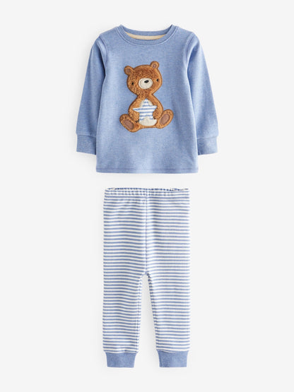 Light Blue Bear 3 Pack Snuggle Pyjamas (9mths-6yrs)