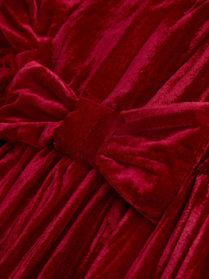 JoJo Maman Bébé Bright Red Velvet Christmas Dress - image 3