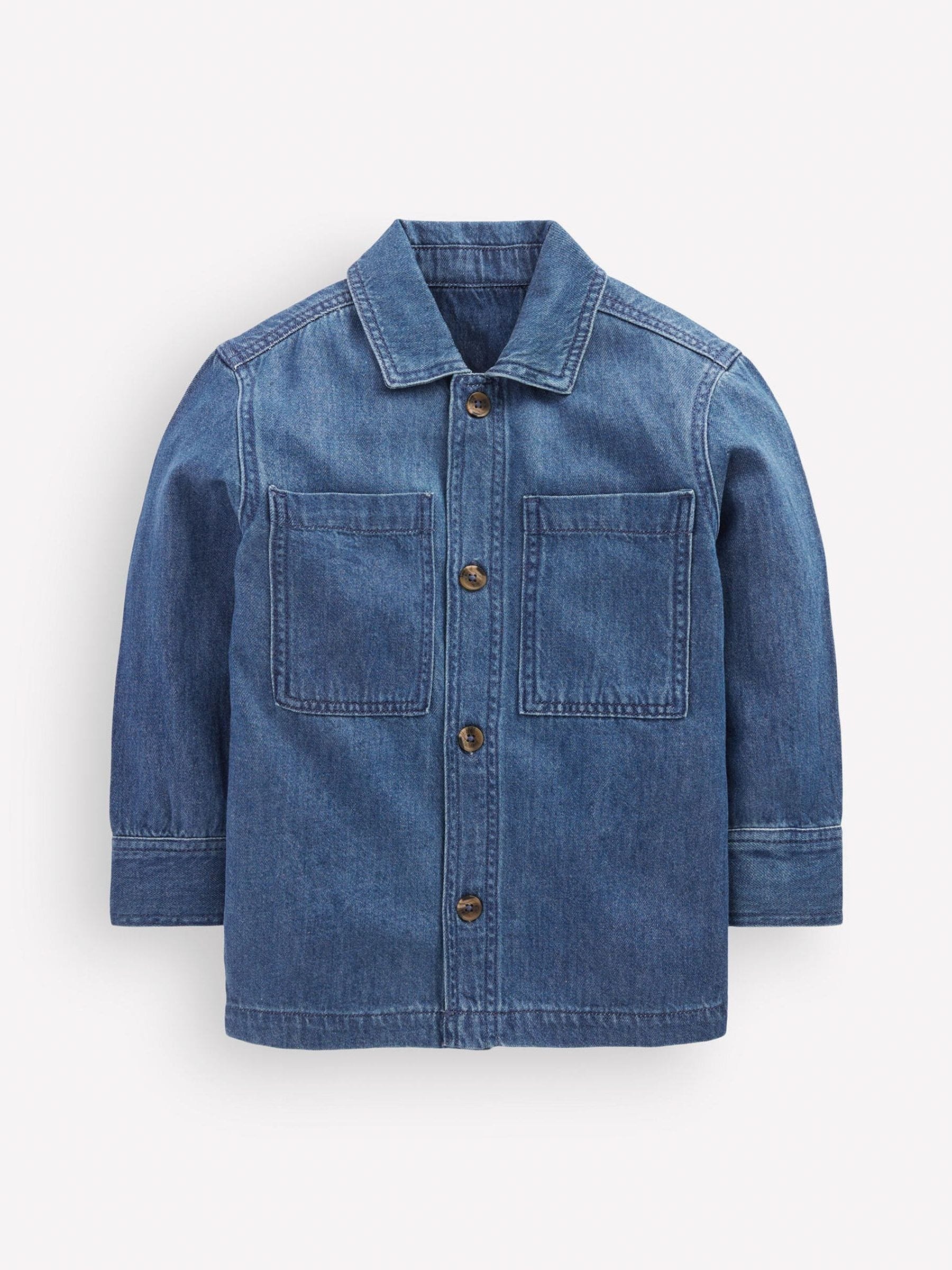 Dsiney Kidz - Boden Blue Cotton Front Pocket Overshirt image 1