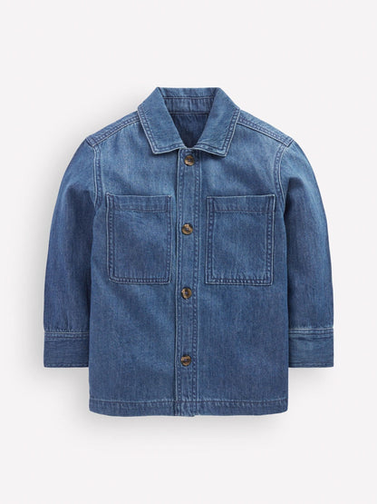 Dsiney Kidz - Boden Blue Cotton Front Pocket Overshirt image 1