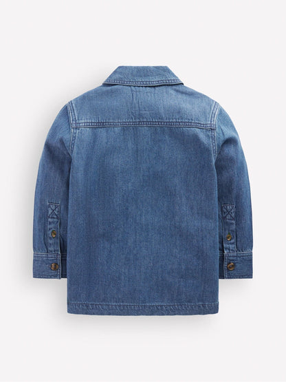 Dsiney Kidz - Boden Blue Cotton Front Pocket Overshirt image 2