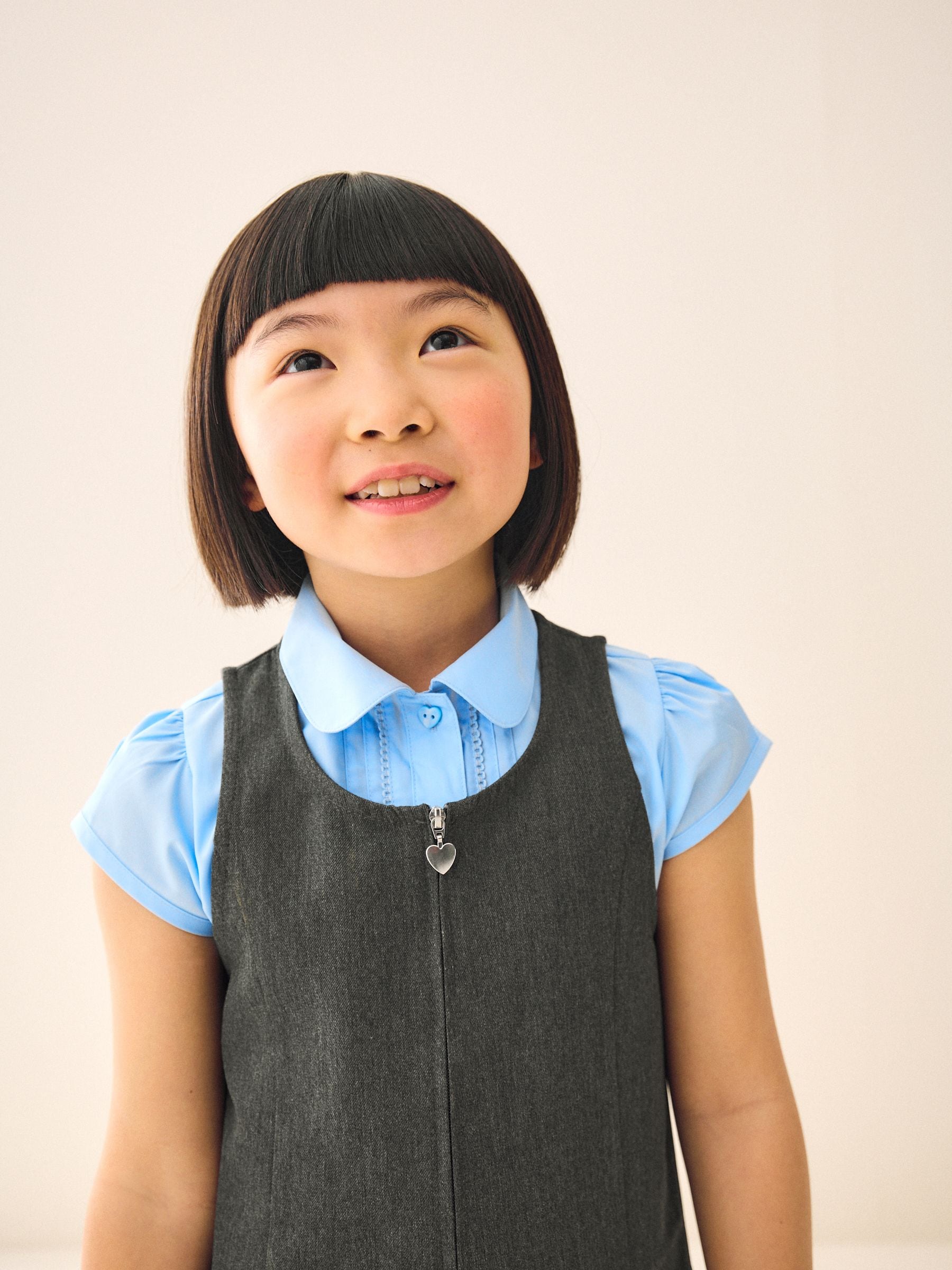 Grey Regular Fit Zip Front School Pinafore (3-14yrs) image 4