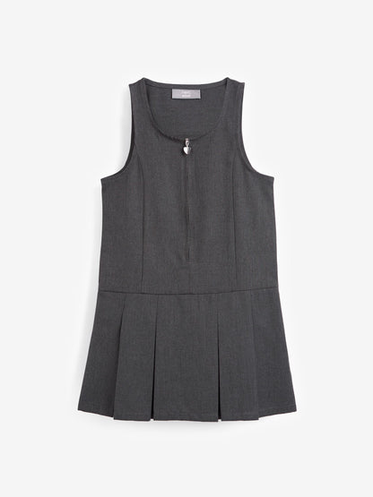 Grey Regular Fit Zip Front School Pinafore (3-14yrs) image 5