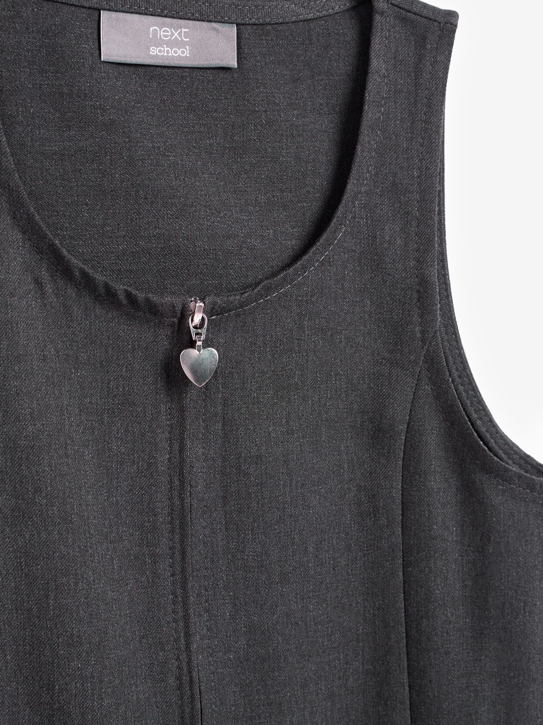 Grey Regular Fit Zip Front School Pinafore (3-14yrs) image 7