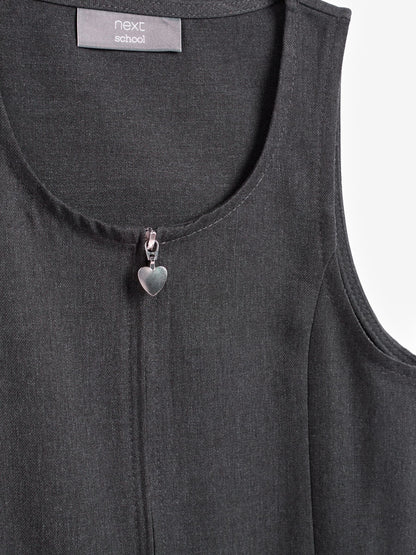Grey Regular Fit Zip Front School Pinafore (3-14yrs) image 7