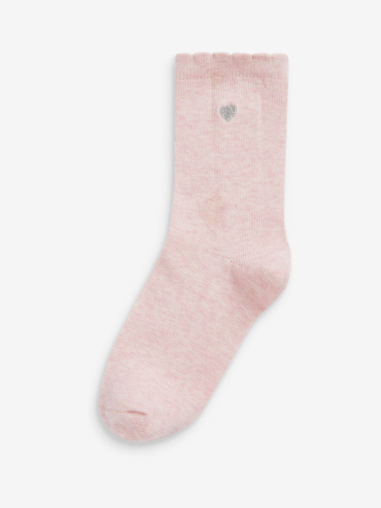 Multi 7 Pack Cotton Rich Heart Embroidered Ankle Socks image 2