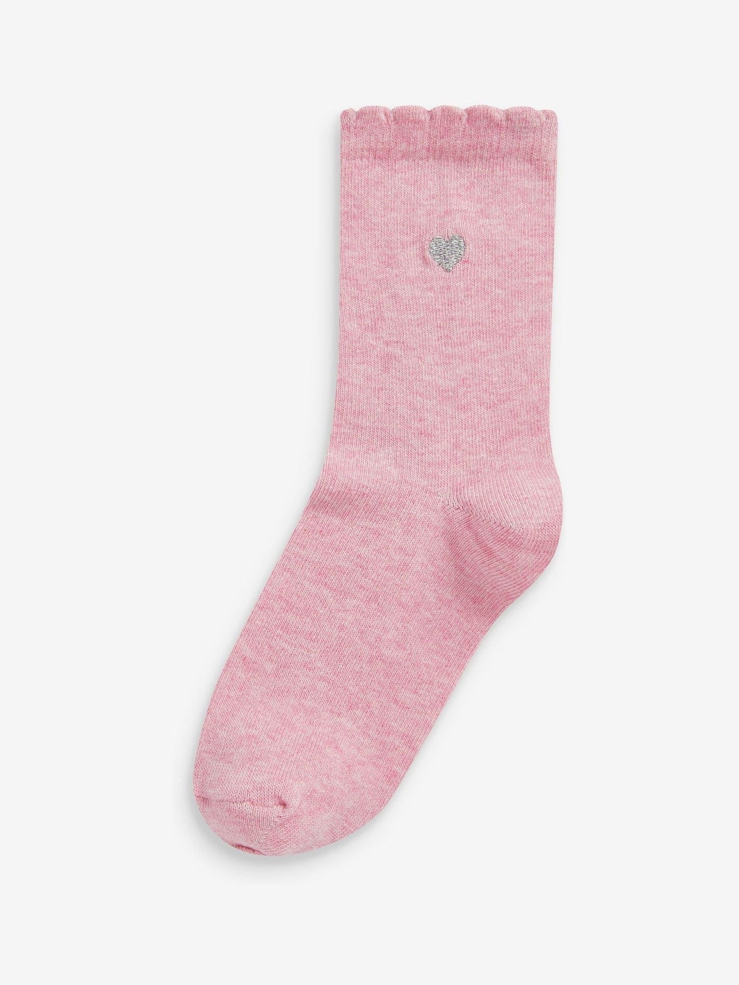 Multi 7 Pack Cotton Rich Heart Embroidered Ankle Socks image 3