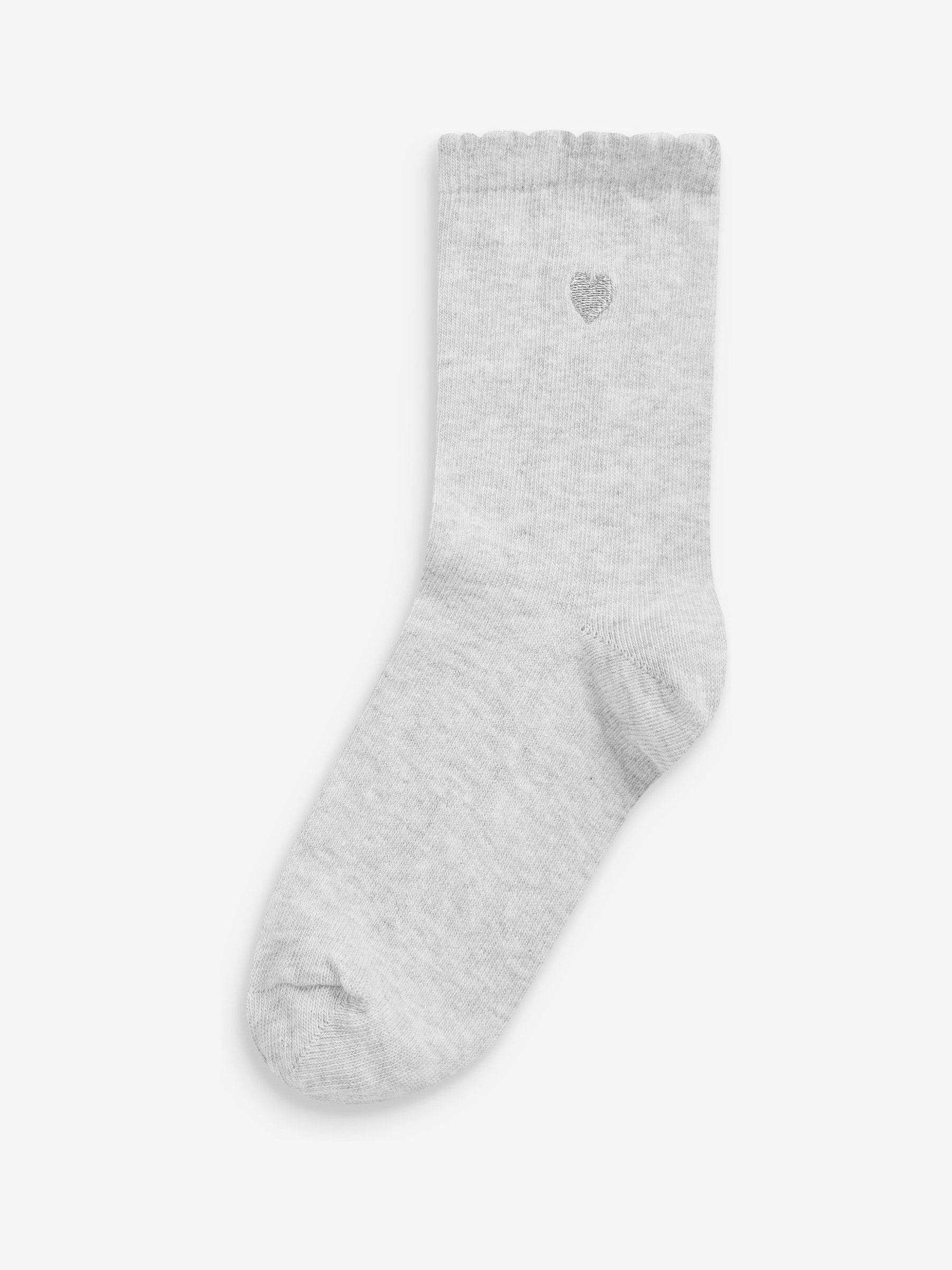 Multi 7 Pack Cotton Rich Heart Embroidered Ankle Socks image 4