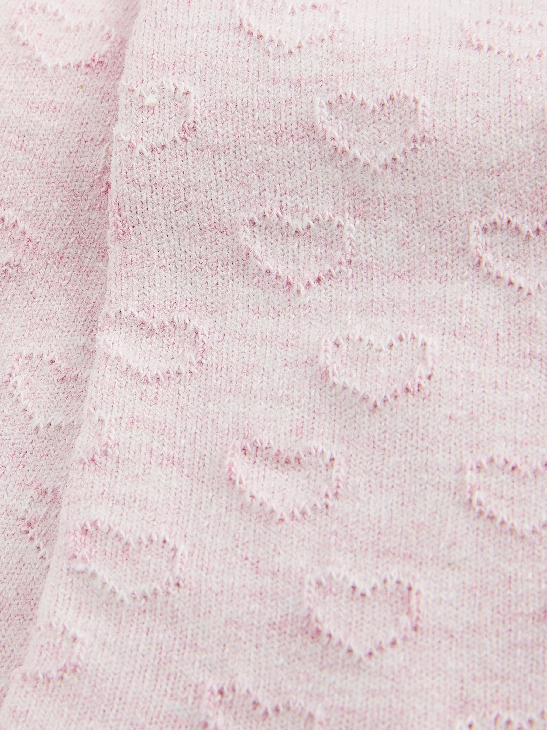 Pink Cotton Rich Textured Heart Tights image 2
