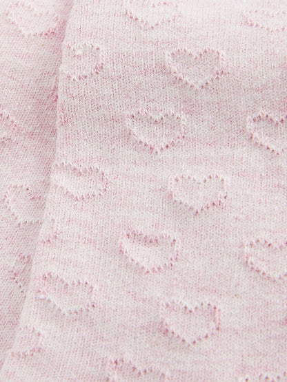 Pink Cotton Rich Textured Heart Tights image 2