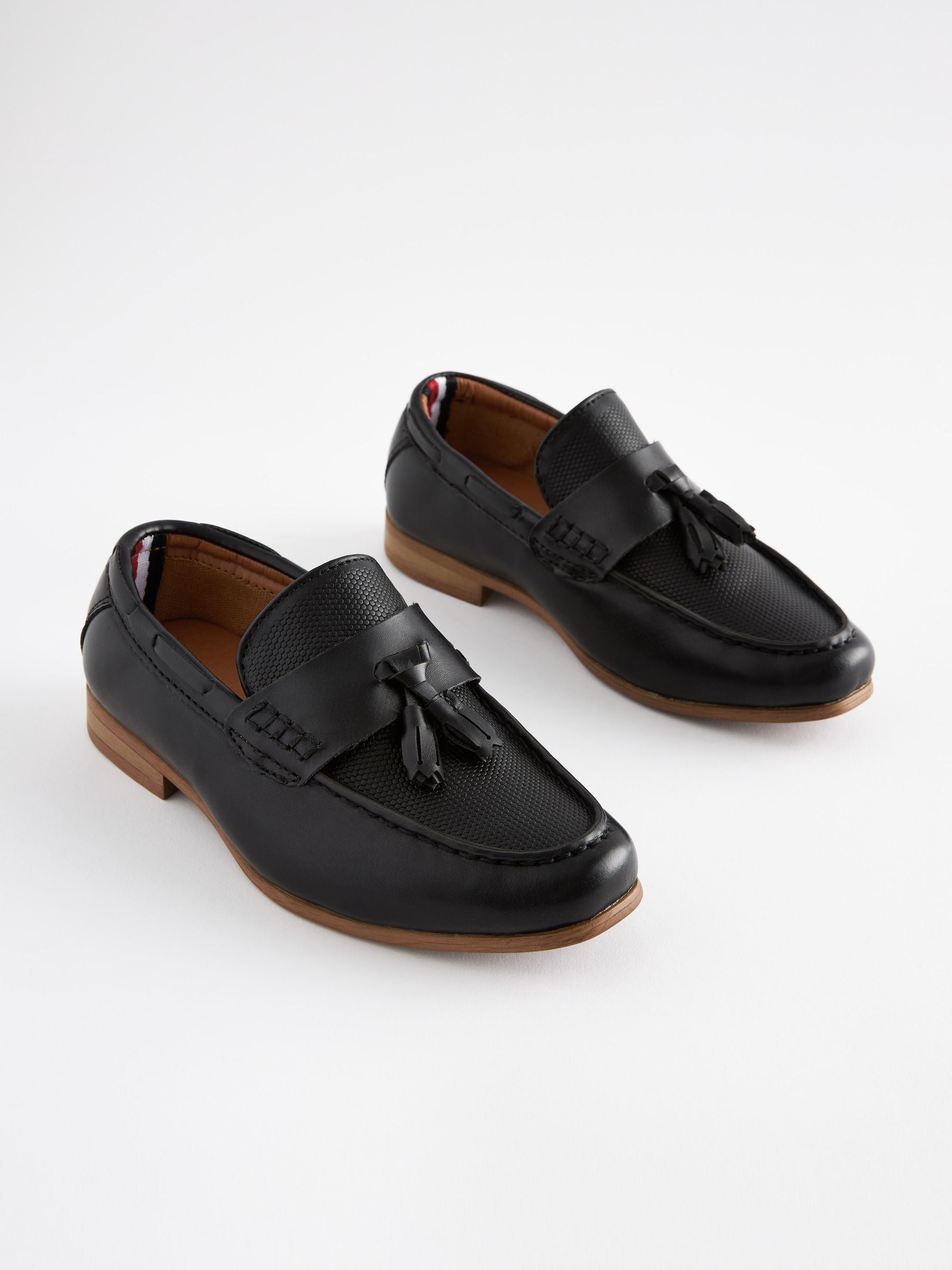 Black Tassel Standard Fit (F) Smart Loafers image 1