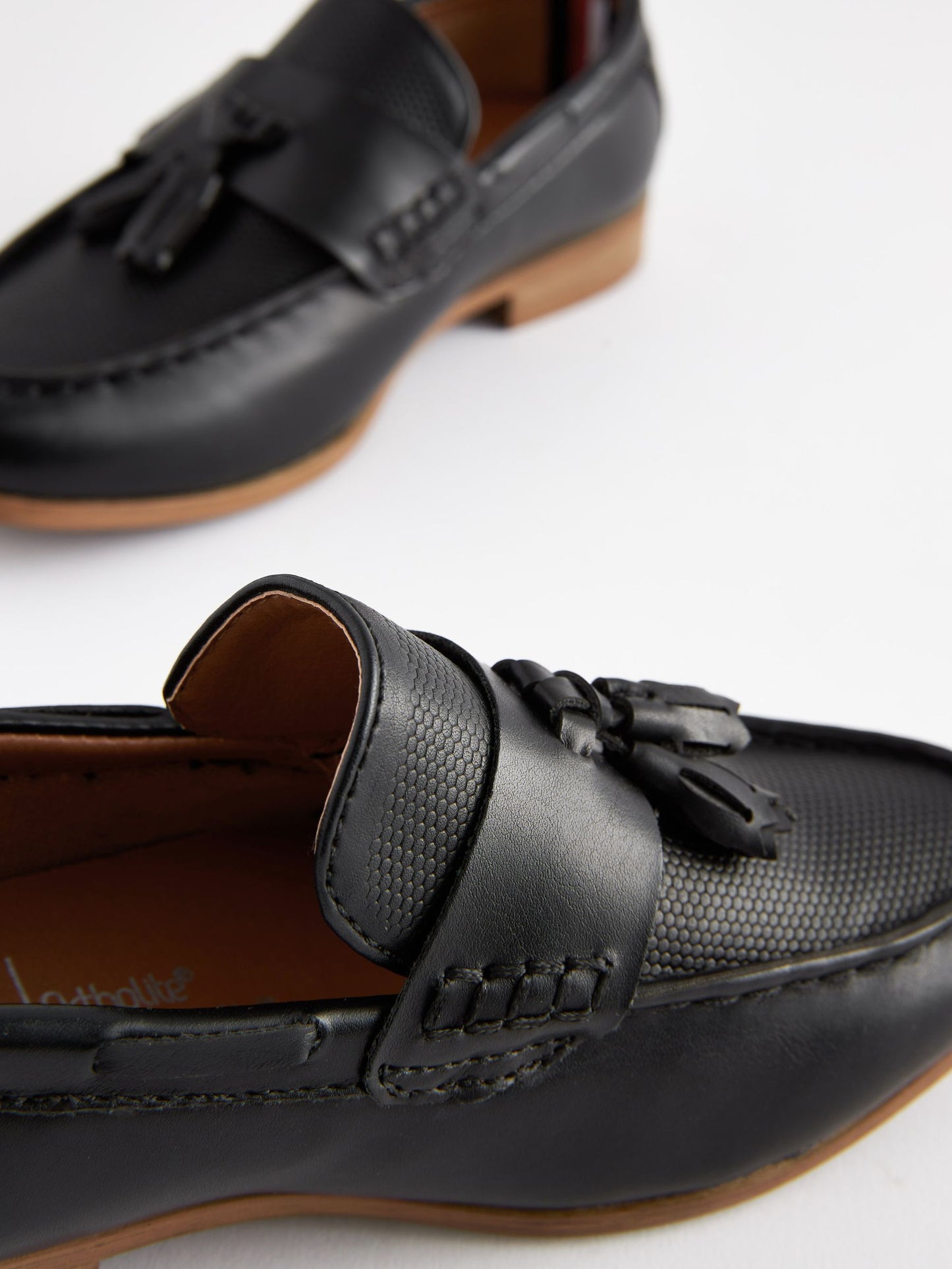 Black Tassel Standard Fit (F) Smart Loafers image 3