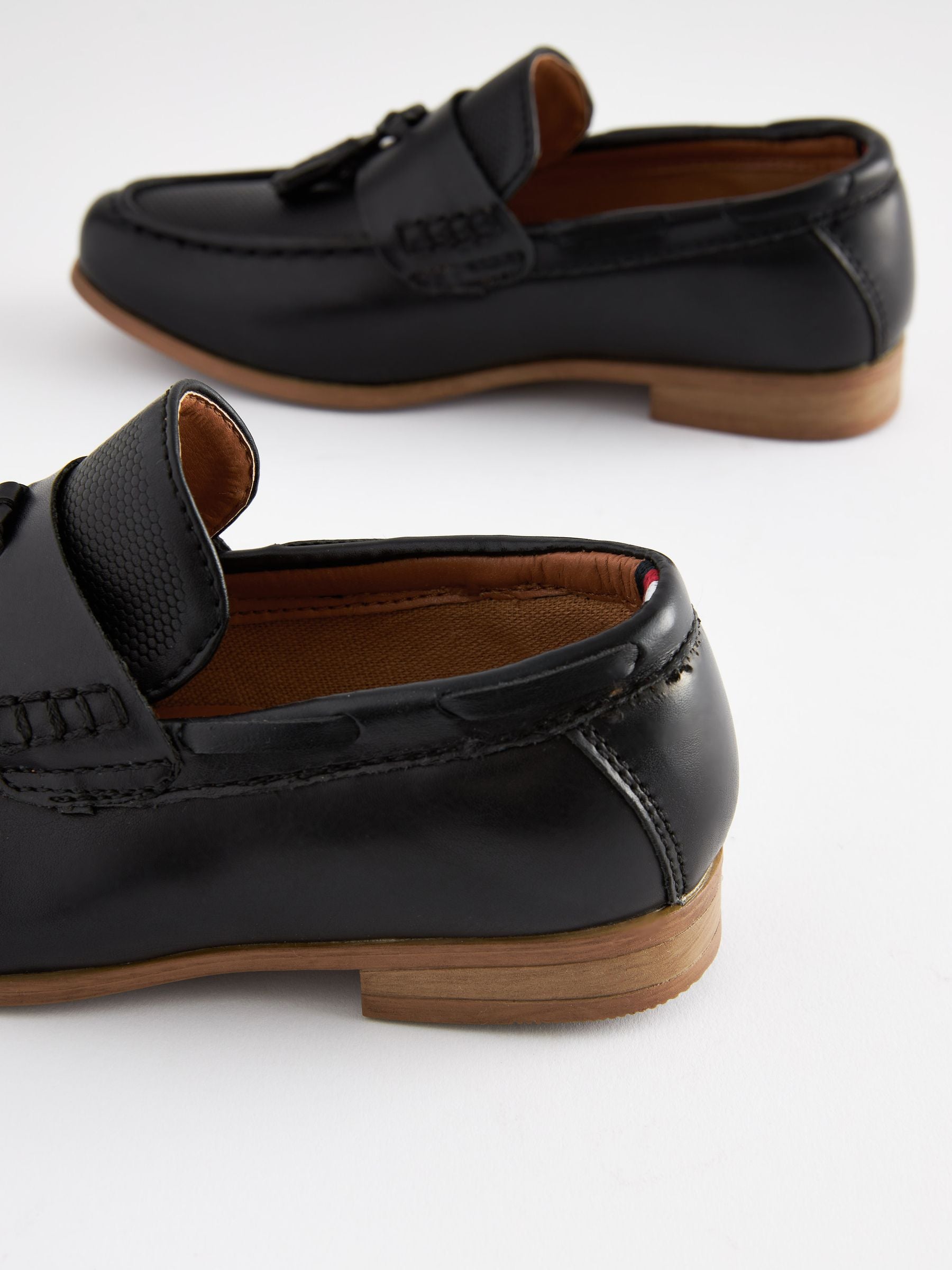 Black Tassel Standard Fit (F) Smart Loafers image 4
