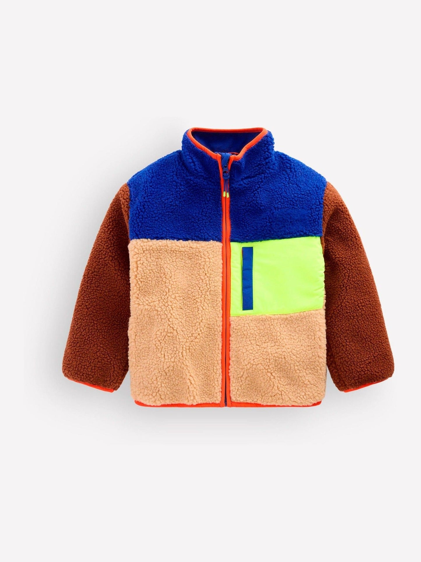 Dsiney Kidz - Boden Brown Cosy Borg Mix Jacket image 1