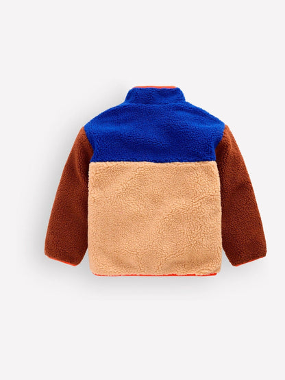 Dsiney Kidz - Boden Brown Cosy Borg Mix Jacket image 2