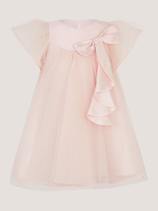 Dsiney Kidz - Monsoon Pink Baby Winnie Satin Bow Party Dress image 2