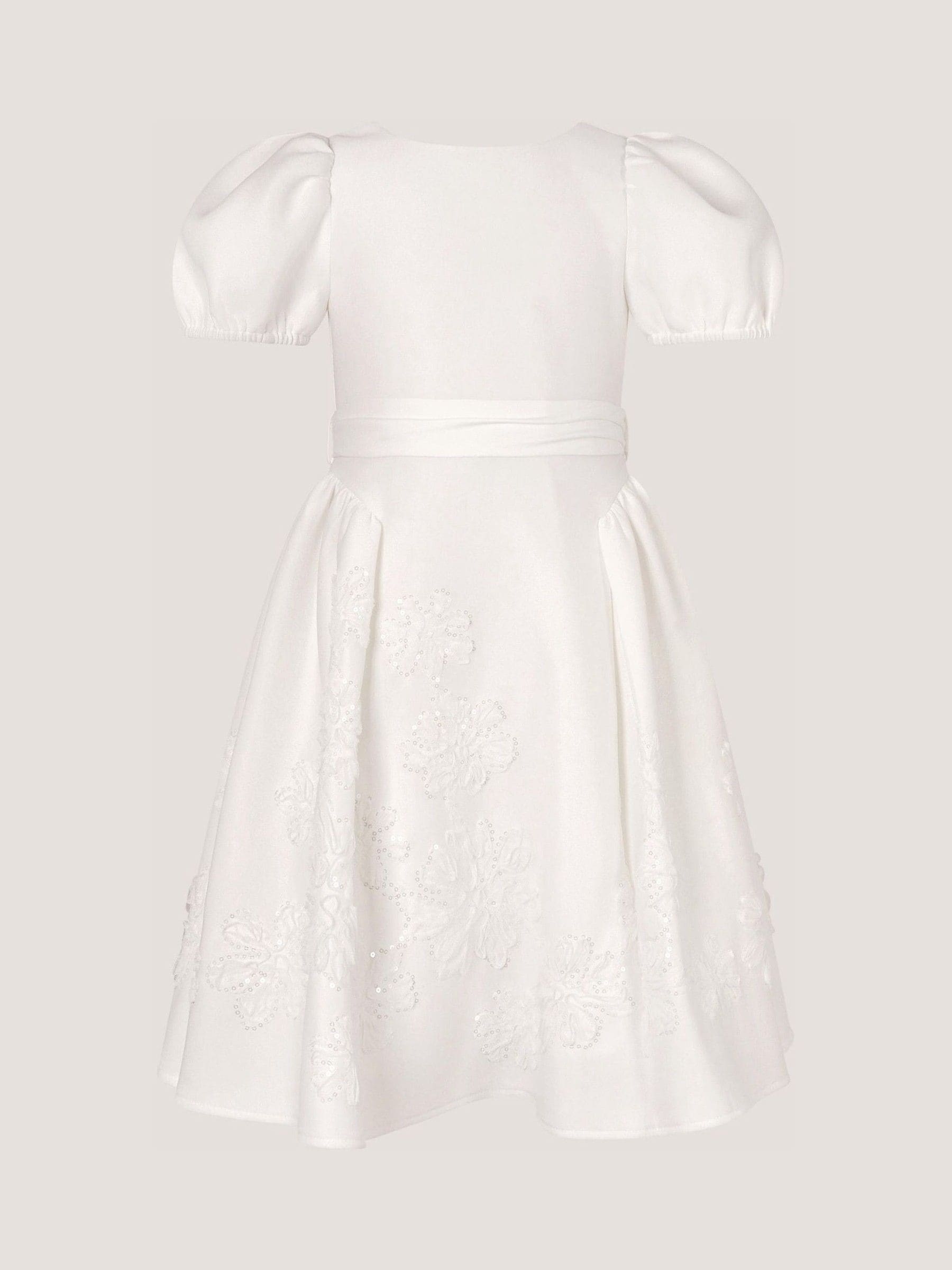 Dsiney Kidz - Monsoon Cream Puff Sleeve Floral Embellished Party Dress image 2