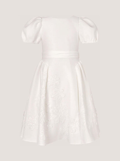 Dsiney Kidz - Monsoon Cream Puff Sleeve Floral Embellished Party Dress image 2