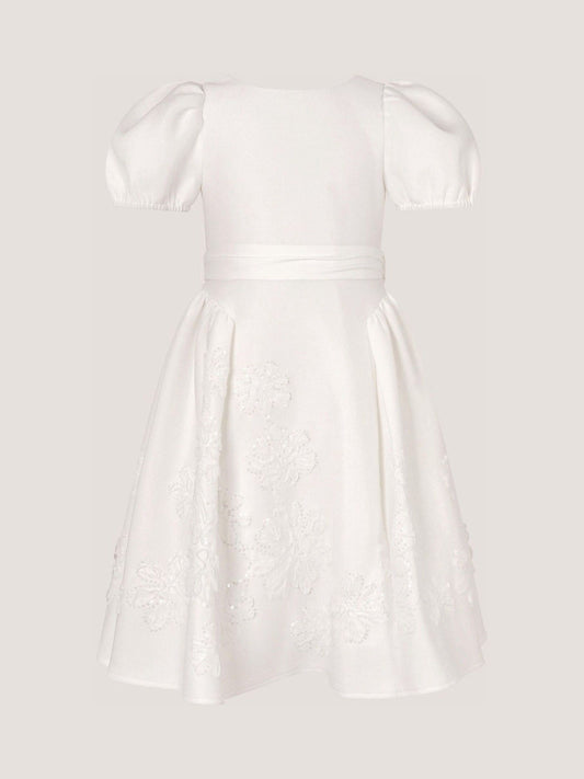 Dsiney Kidz - Monsoon Cream Puff Sleeve Floral Embellished Party Dress image 2