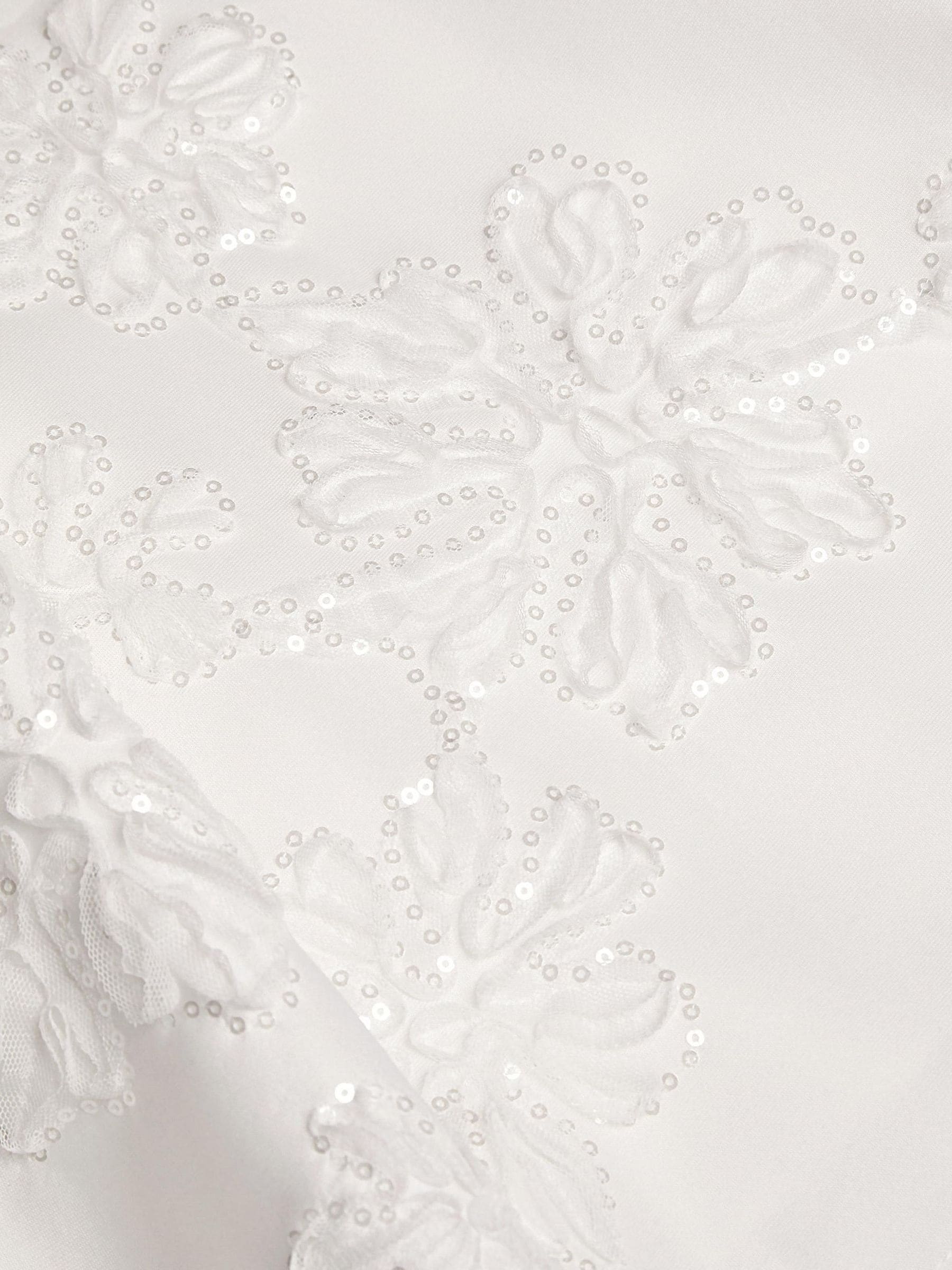Dsiney Kidz - Monsoon Cream Puff Sleeve Floral Embellished Party Dress image 3
