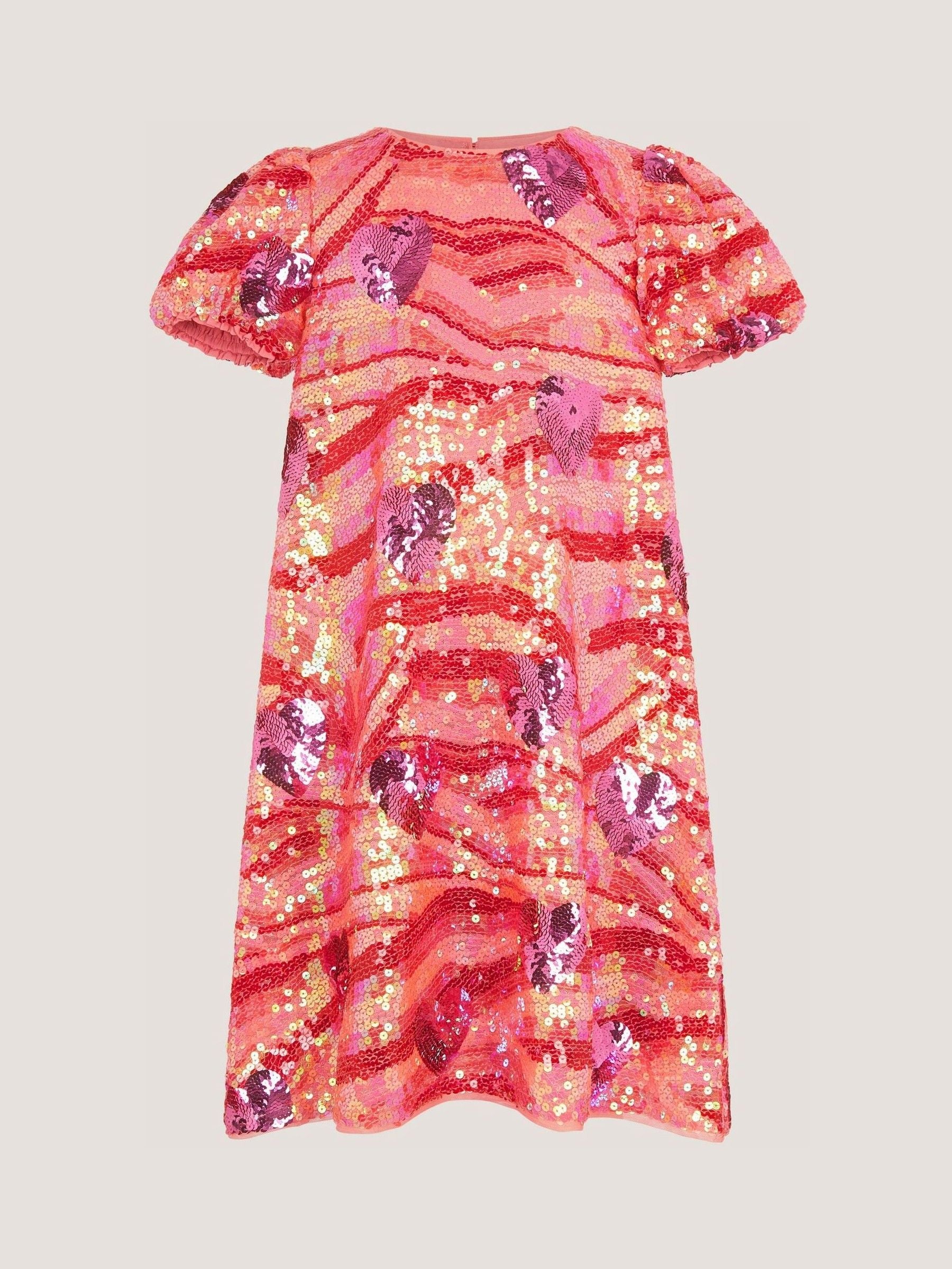 Dsiney Kidz - Monsoon Pink Sequin Heart Party Dress image 2