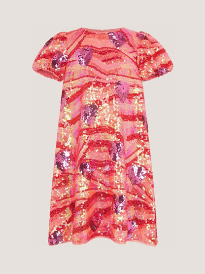 Dsiney Kidz - Monsoon Pink Sequin Heart Party Dress image 2