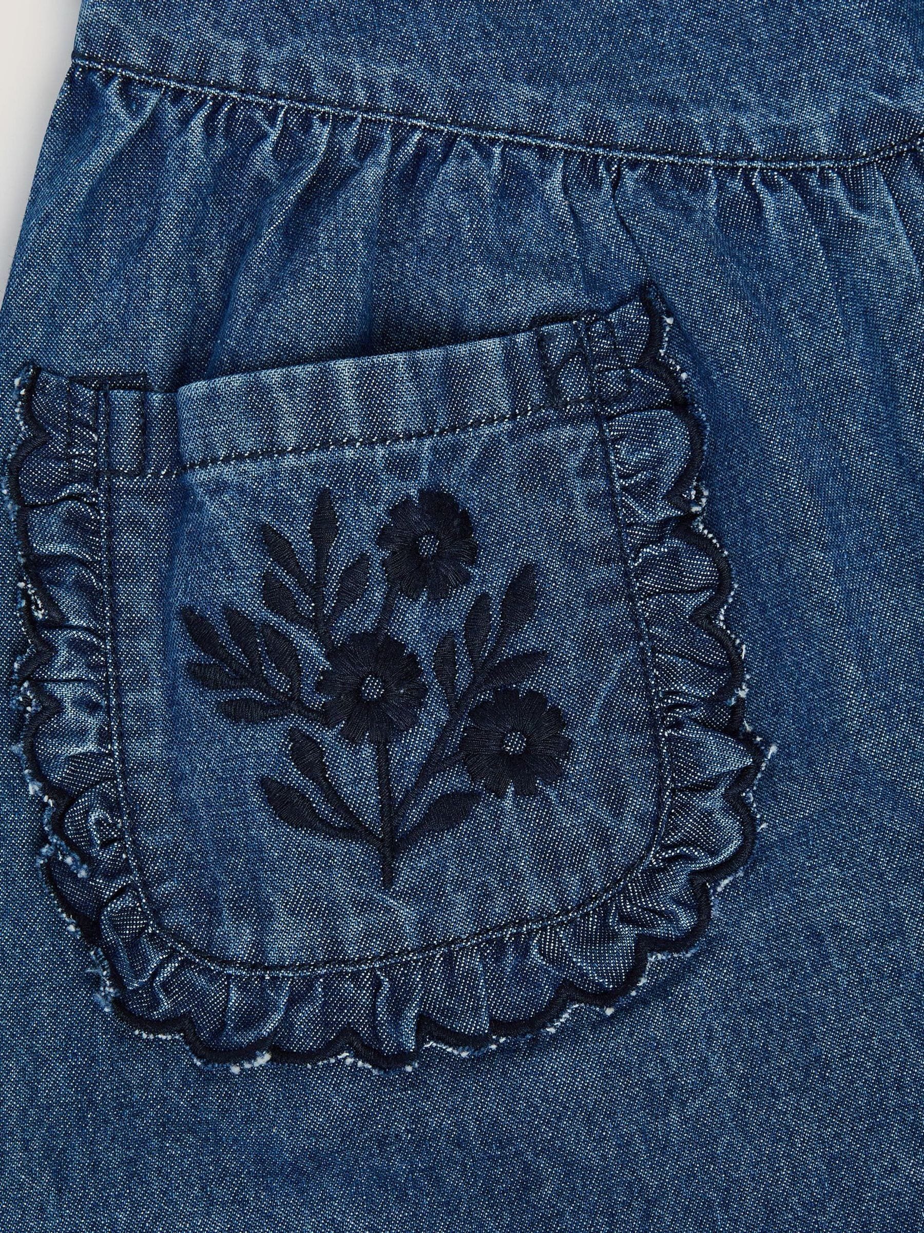 Dsiney Kidz - Monsoon Blue Embroidered Pocket Chambray Trousers image 3