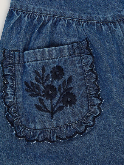 Dsiney Kidz - Monsoon Blue Embroidered Pocket Chambray Trousers image 3