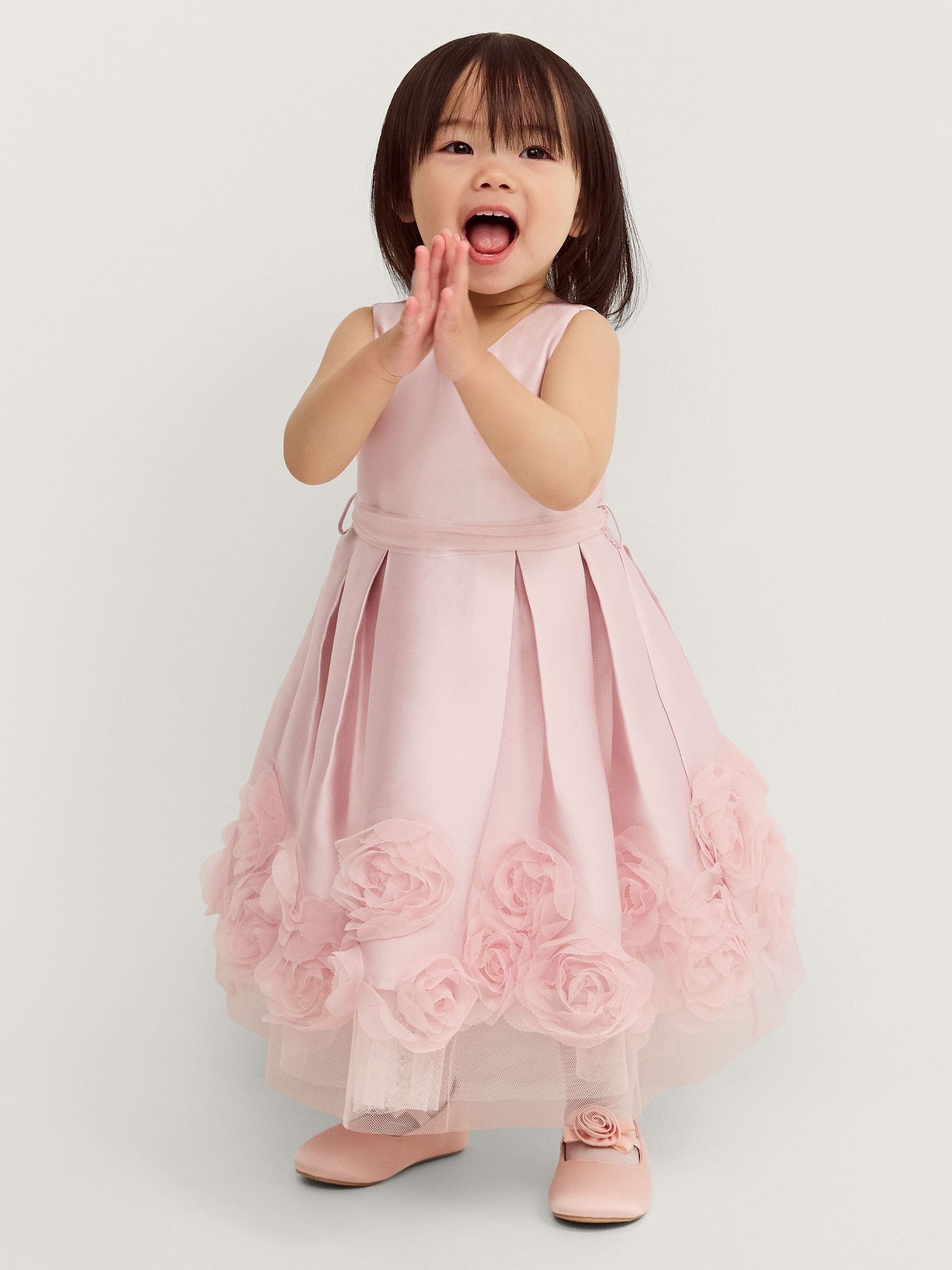 Dsiney Kidz - Monsoon Pink Baby Appliqué Rose Party Dress image 1