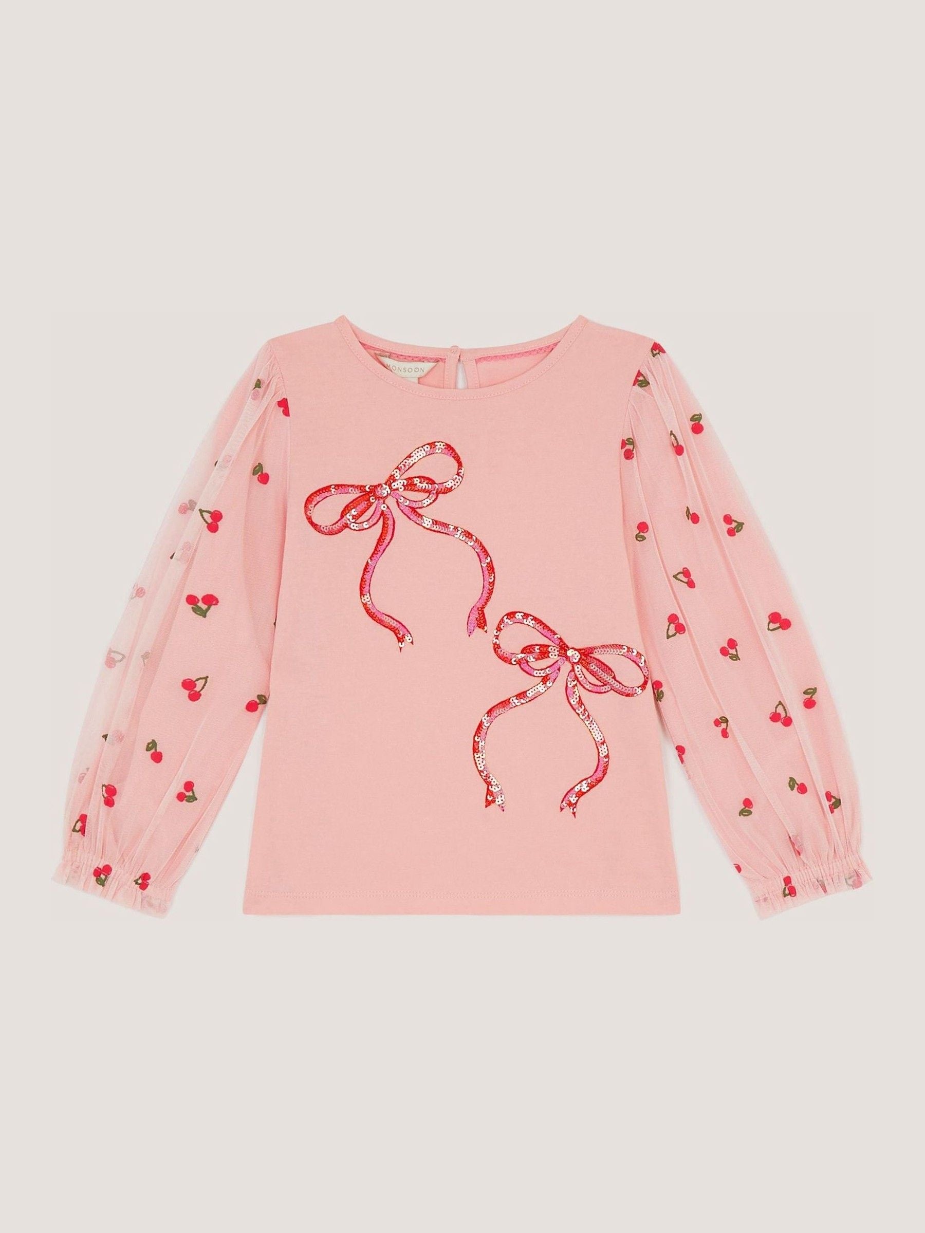 Dsiney Kidz - Monsoon Pink Mon Cheri Mesh Sleeve Top image 2