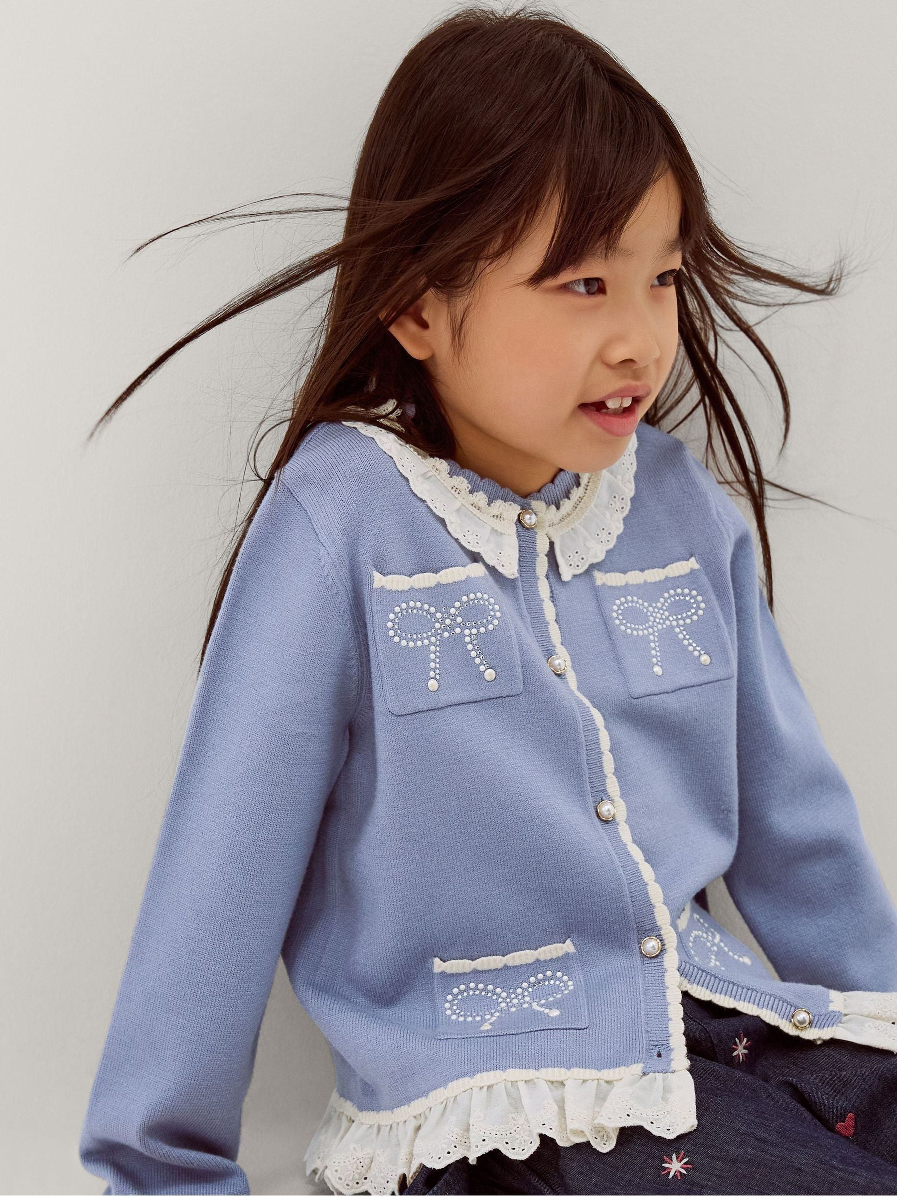Dsiney Kidz - Monsoon Blue Broderie Lace Cardigan image 1