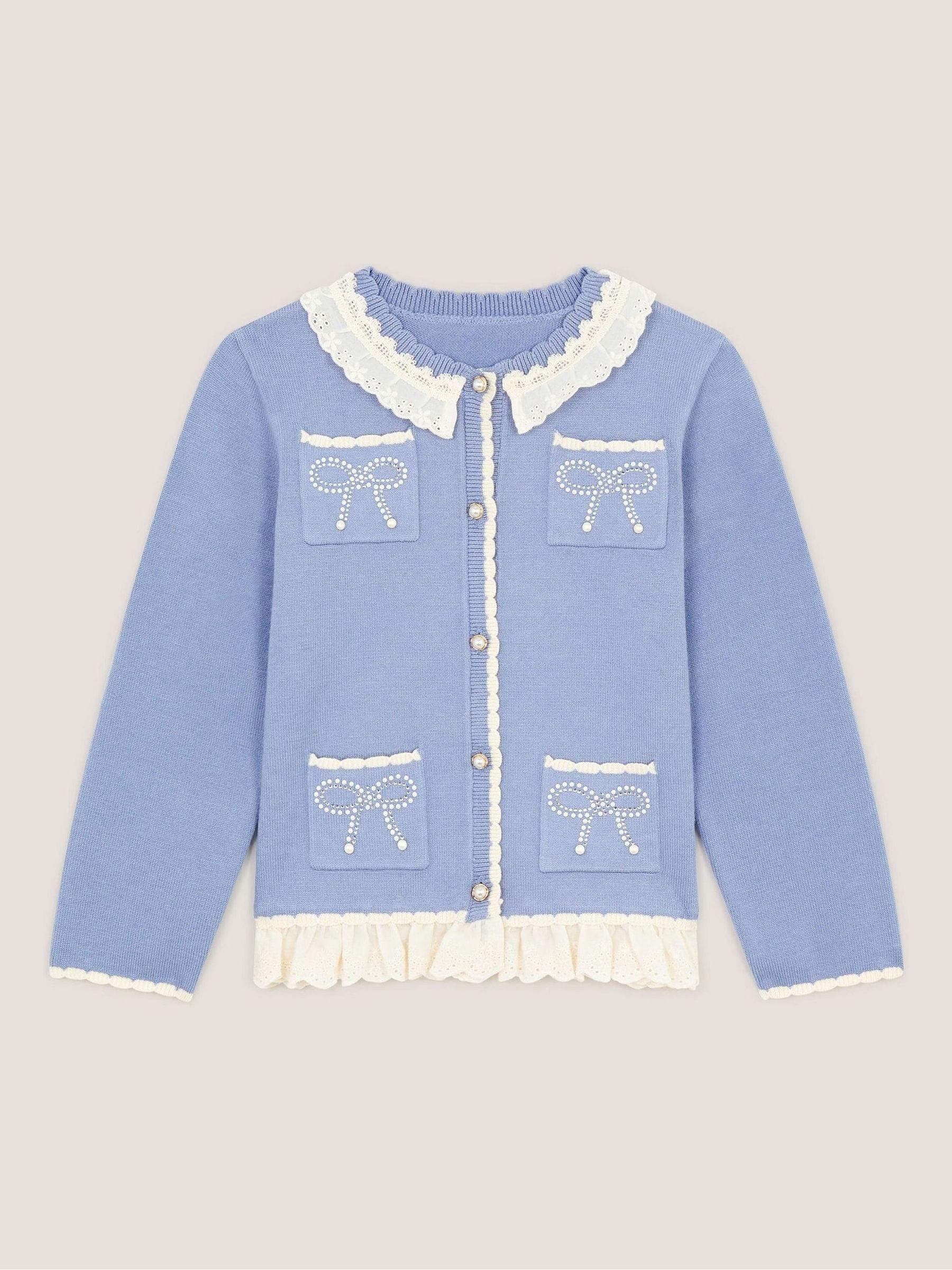 Dsiney Kidz - Monsoon Blue Broderie Lace Cardigan image 2