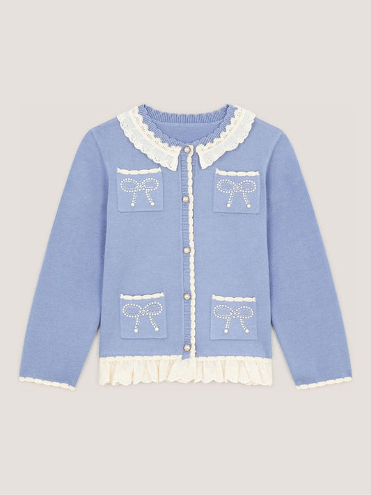 Dsiney Kidz - Monsoon Blue Broderie Lace Cardigan image 2