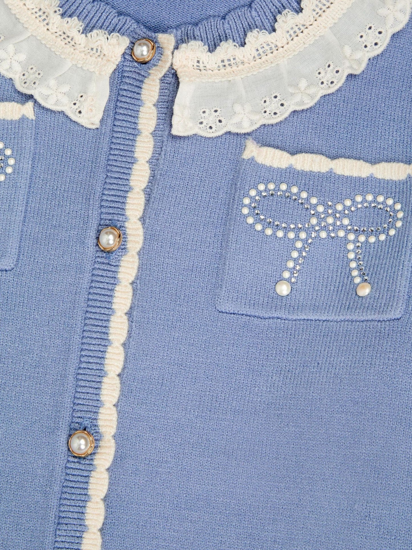 Dsiney Kidz - Monsoon Blue Broderie Lace Cardigan image 3