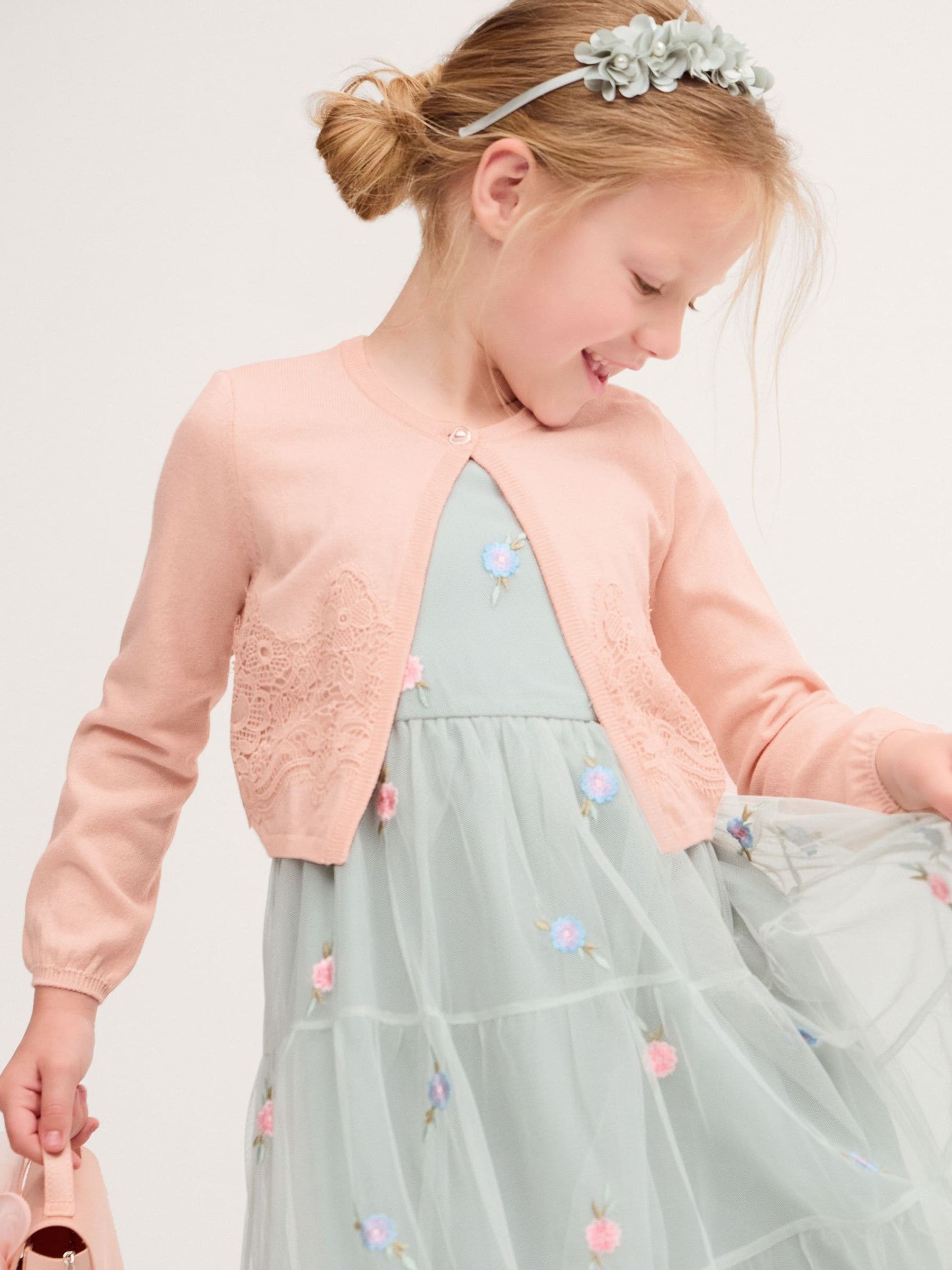 Dsiney Kidz - Monsoon Pink Harper Lace Cardigan image 1