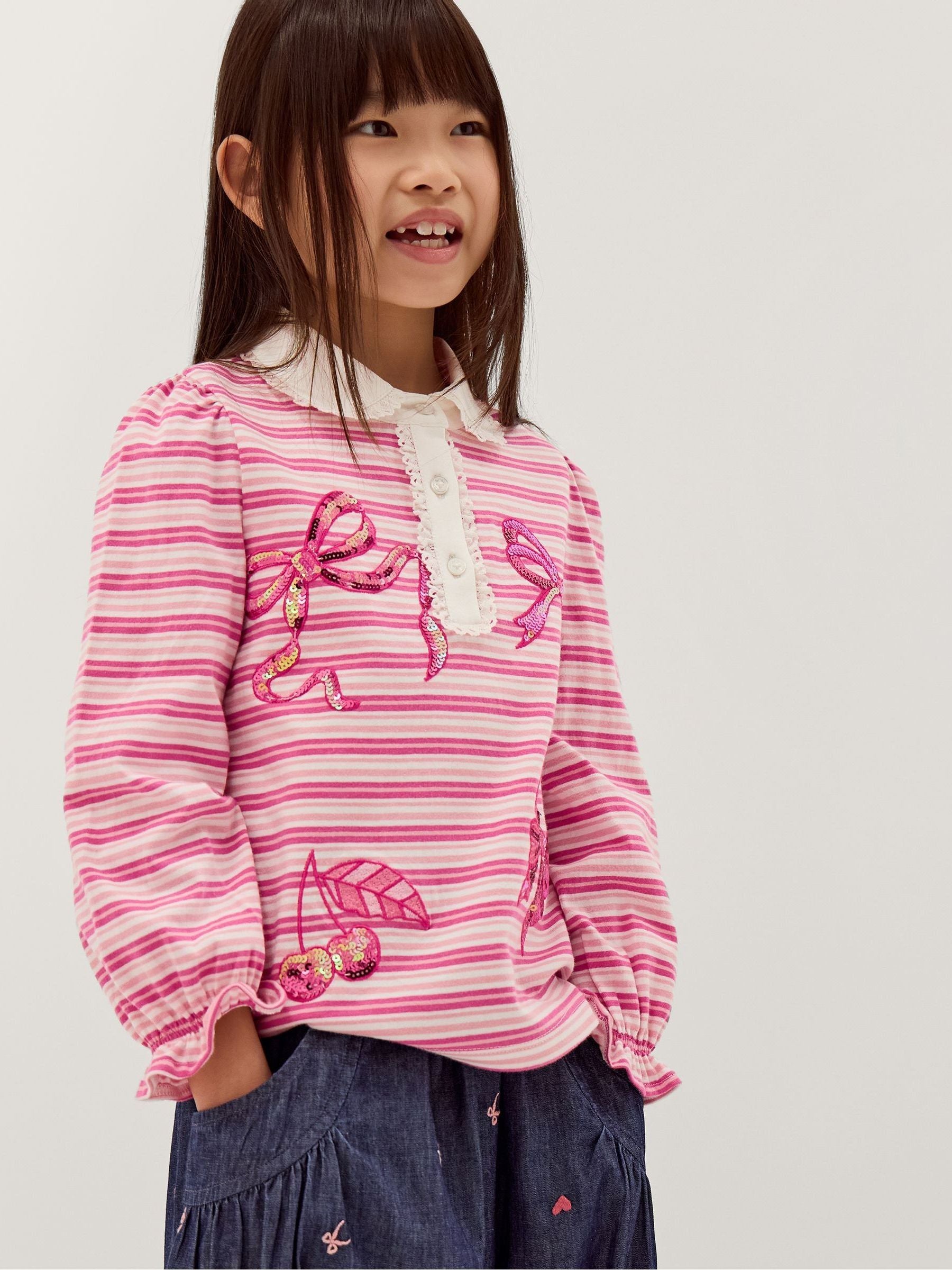 Dsiney Kidz - Monsoon Pink Mon Cheri Stripe Top image 1