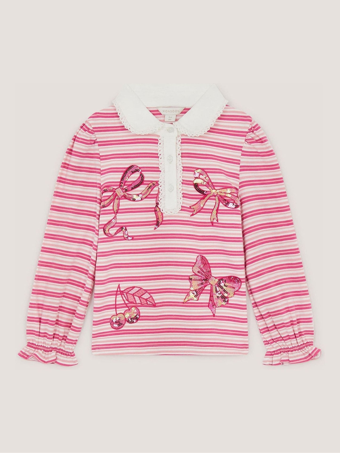 Dsiney Kidz - Monsoon Pink Mon Cheri Stripe Top image 2