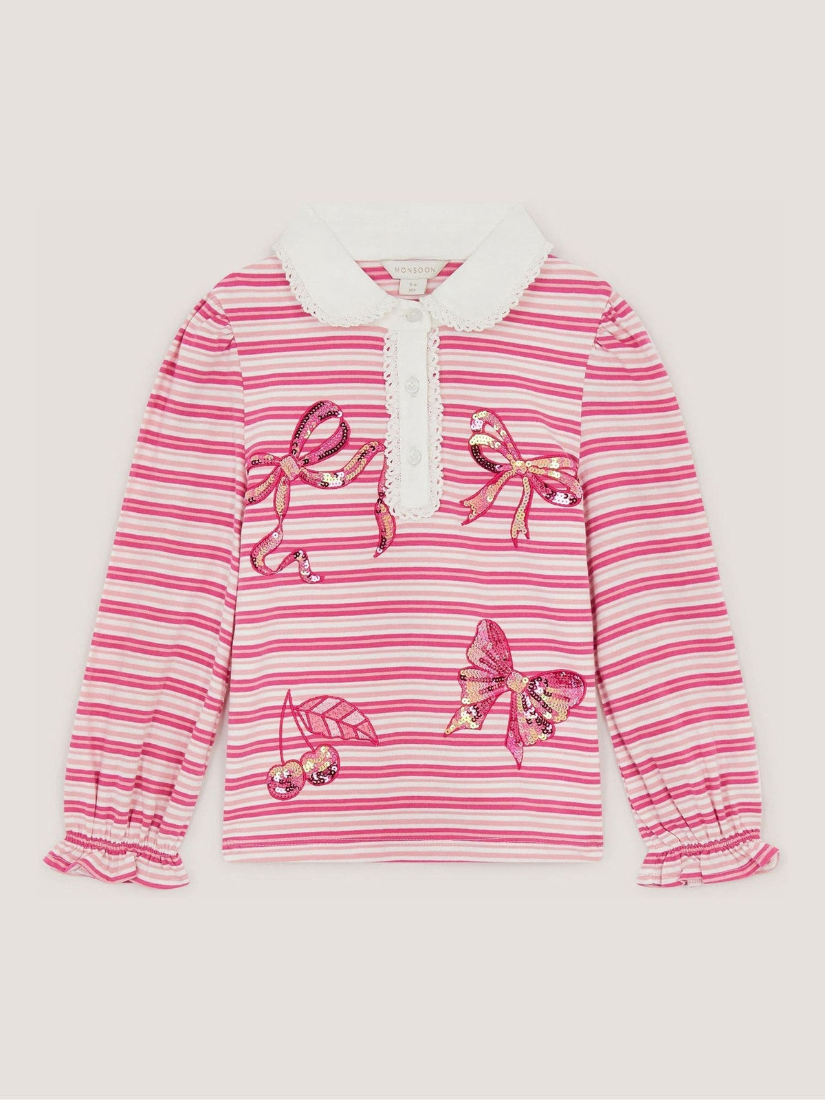 Dsiney Kidz - Monsoon Pink Mon Cheri Stripe Top image 2