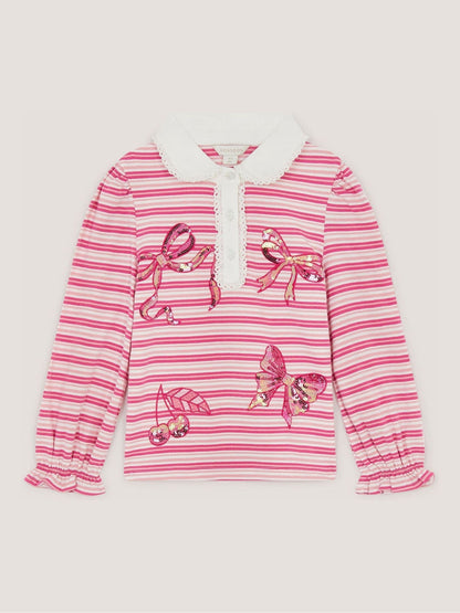 Dsiney Kidz - Monsoon Pink Mon Cheri Stripe Top image 2