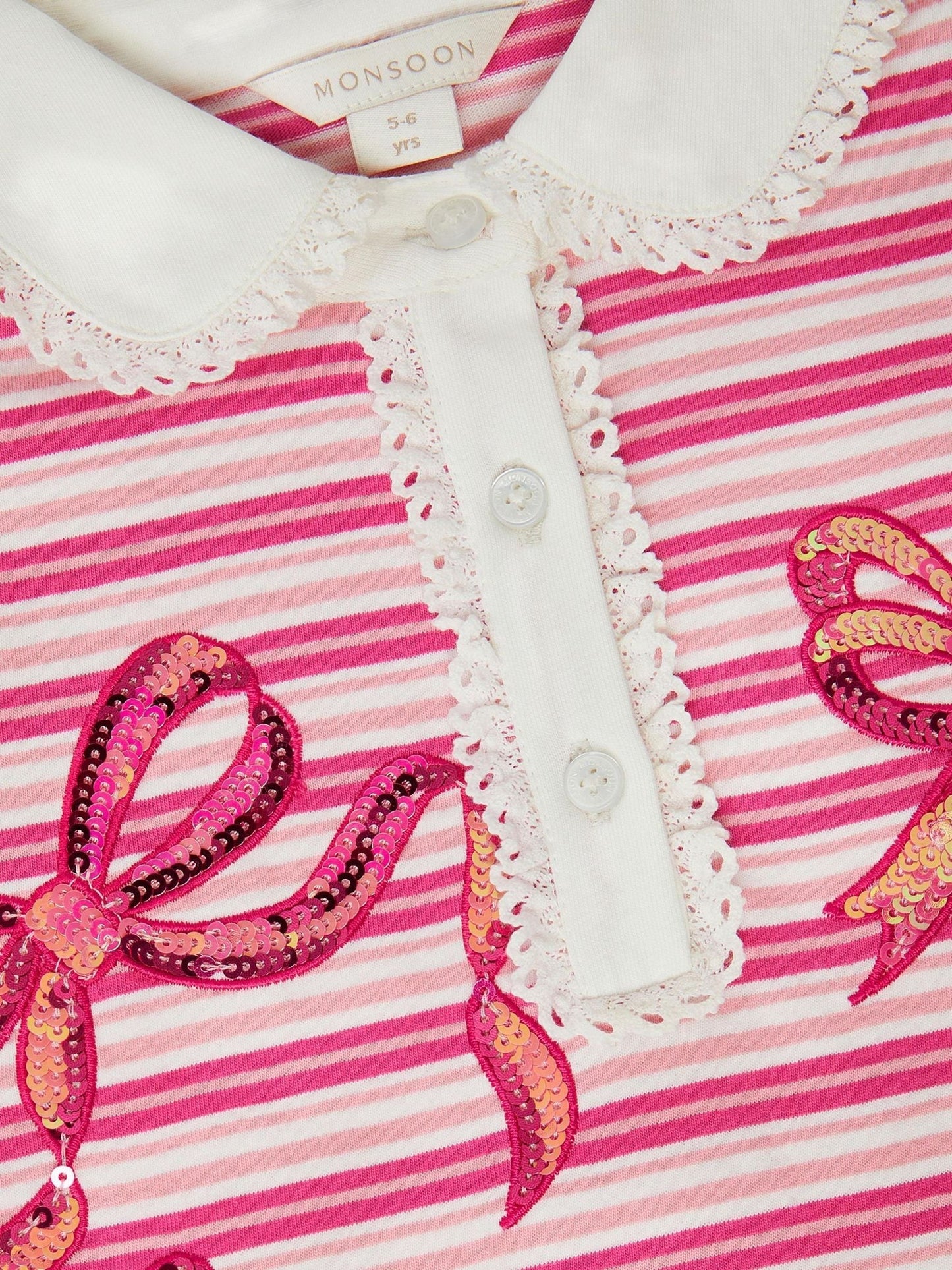 Dsiney Kidz - Monsoon Pink Mon Cheri Stripe Top image 3