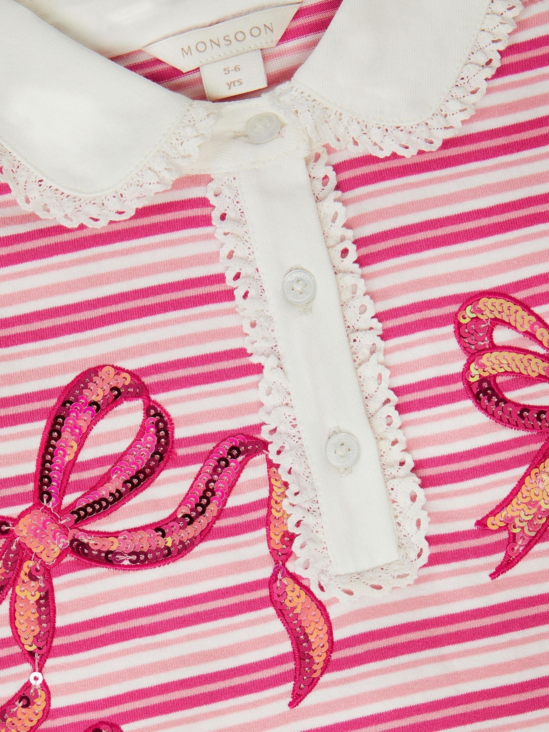 Dsiney Kidz - Monsoon Pink Mon Cheri Stripe Top image 3