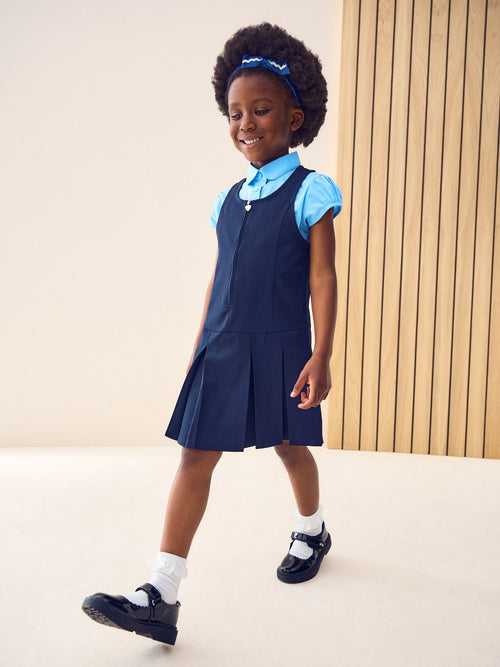 Dsiney Kidz - Navy Blue Regular Fit Zip Front School Pinafore (3-14yrs) image 1