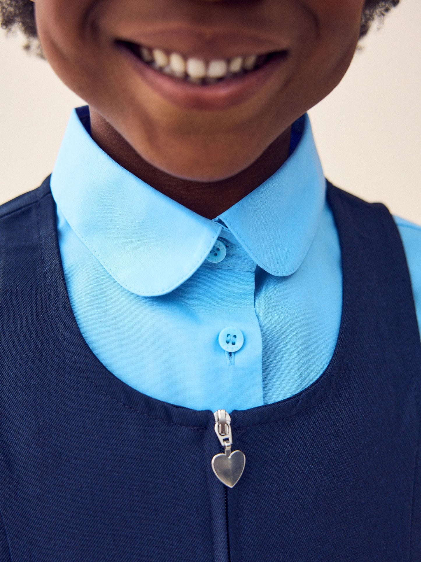 Navy Blue Regular Fit Zip Front School Pinafore (3-14yrs) image 3