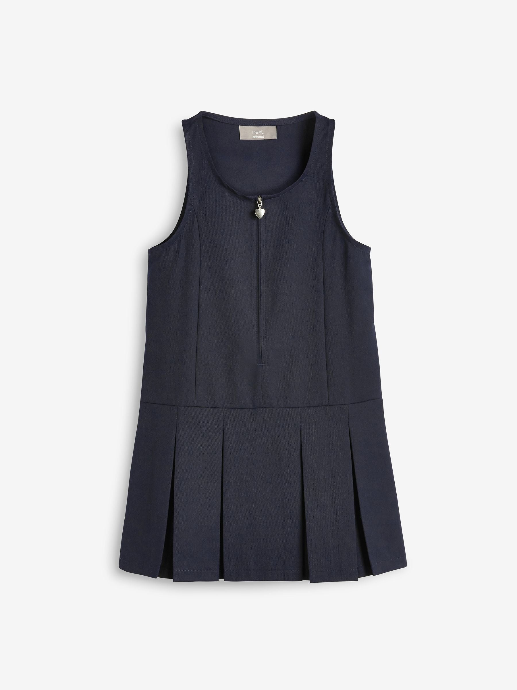 Navy Blue Regular Fit Zip Front School Pinafore (3-14yrs) image 5
