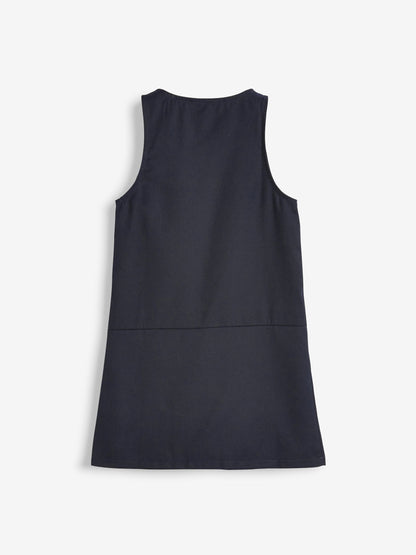 Navy Blue Regular Fit Zip Front School Pinafore (3-14yrs) image 6