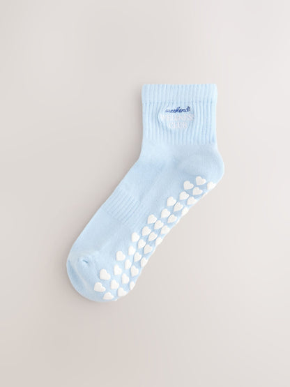 Light Blue Pilates Gripper Socks 2 Pack - image 3