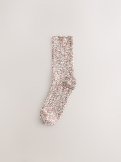 Neutral Tonal Cotton Slub Slouchy Ankle Socks 3 Pack - image 2